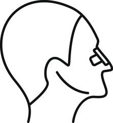 Poster - Contour vector illustration of a human head in profile with an abstract design