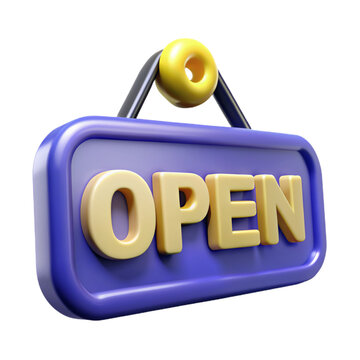3D Open Sign Object