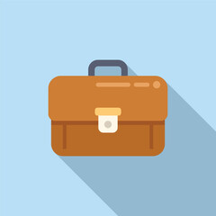 Poster - Flat design icon of a brown briefcase, perfect for businessrelated graphics