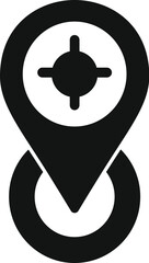 Poster - Vector graphic of a geolocation pin combined with a target, in a monochrome design