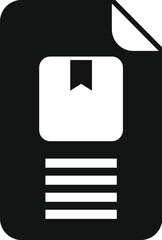 Poster - simplified representation of a document icon with a bookmark, ideal for interfaces