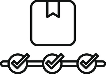 Poster - Linear vector illustration of a checklist icon with tick marks and a page bookmark