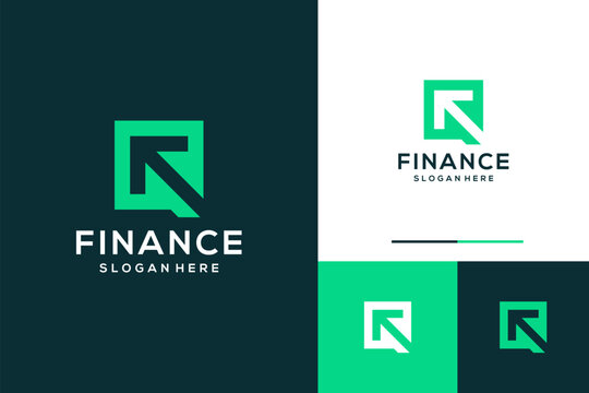 Finance growth arrow modern logo design template