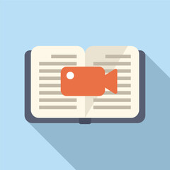 Poster - illustrative vector concept of flat design video tutorial icon for online learning, eeducation, and 