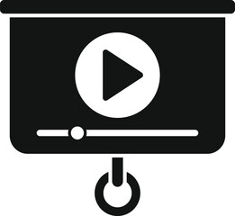 Wall Mural - Simple, highcontrast icon representing a video presentation with a play button