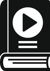 Poster - Vector graphic design of black and simple audio book concept icon for elearning, digital education, online podcast, literature, and multimedia reading