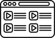 © anatolir - Simplified line art of a video streaming web page layout with play buttons