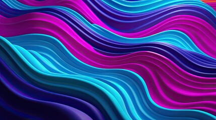 Wall Mural - Three dimensional render of wavy pattern. Waves abstract background texture