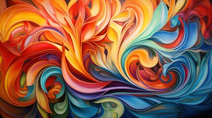 Wall Mural - Vibrant swirls of abstract colors in motion