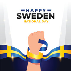 Wall Mural - Sweden National day design illustration collection