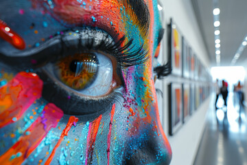 Poster - a student artwork display showcasing the creative talents fostered throughout the academic term. con