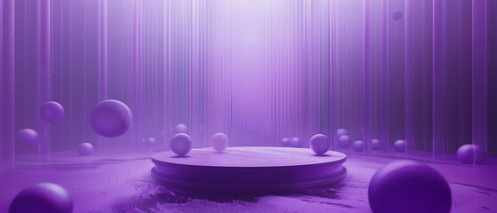 Poster - a captivating monochromatic purple scene with several intriguing elements