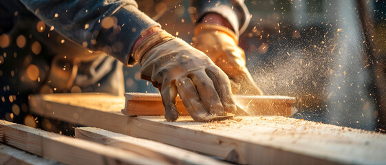 carpenter doing wood working