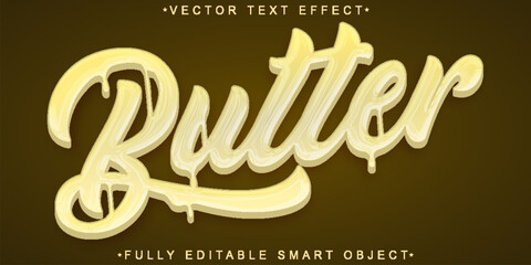 Poster - Organic Melting Butter Vector Fully Editable Smart Object Text Effect