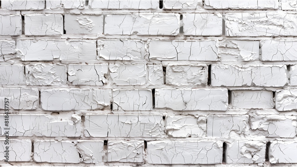 Panoramic background of wide white brick wall texture. Home or office ...