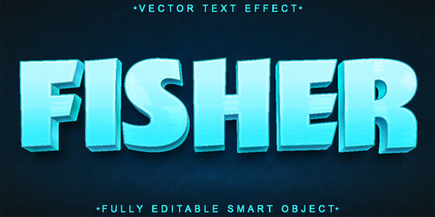 Poster - Blue Shiny Elegant Vector Fully Editable Smart Object Text Effect