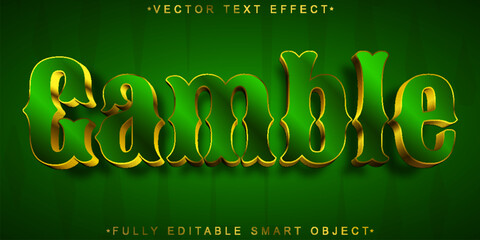 Poster - Golden Gamble Vector Fully Editable Smart Object Text Effect