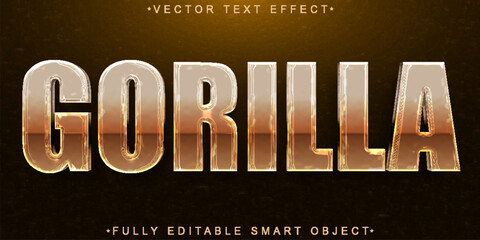 Poster - Big Brown Gorilla Vector Fully Editable Smart Object Text Effect