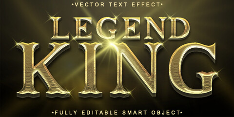 Poster - shiny gold legend king vector fully editable smart object text effect