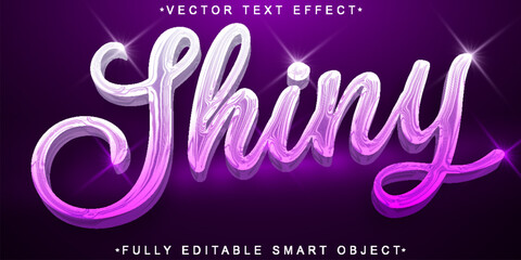 Poster - Purple Glitter Shiny Vector Fully Editable Smart Object Text Effect