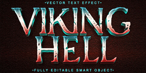 Wall Mural - Viking Hell Vector Fully Editable Smart Object Text Effect