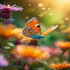 Canvas Print - butterfly on the flower 2