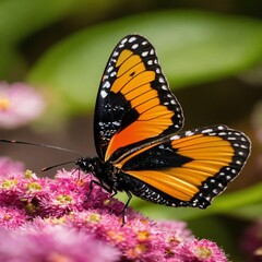 Sticker - butterfly on flower