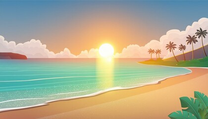 Wall Mural - Sunset on the beach