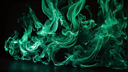 Wall Mural - green flames