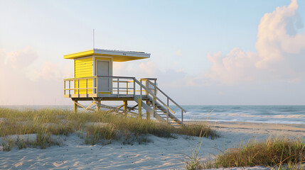 Wall Mural - lifeguard hut on the beach