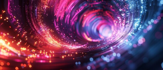 Aufkleber - Abstract colorful swirling light tunnel with vibrant hues creating a dynamic, futuristic feel, suitable for digital, tech, and creative themes.