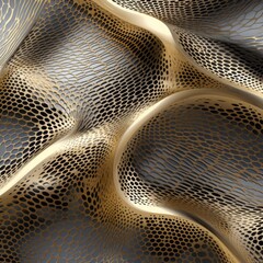 Abstract mesh pattern in gold on black
