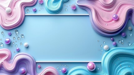 Fototapete - abstract cheerful background design featuring realistic liquid fluid with text space in the middle in isolated colorful background, businsess background presentation