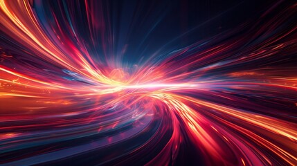 Aufkleber - Dynamic abstract background with vibrant light trails and futuristic patterns, perfect for technology and creative design projects.