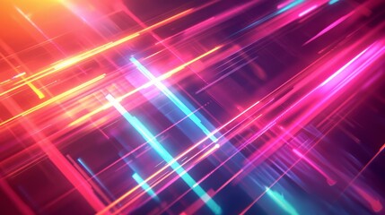 Aufkleber - Vibrant abstract background with dynamic colorful light streaks and gradients, creating a futuristic and energetic visual effect.