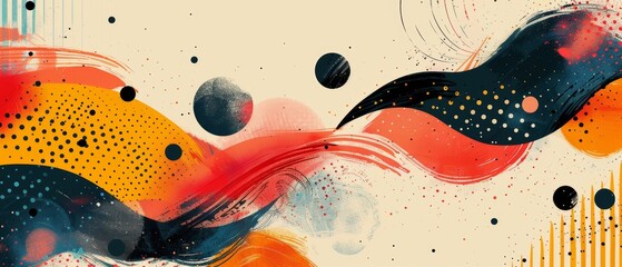 Poster - Abstract artistic background with vibrant colors, geometric shapes, and dynamic patterns. Perfect for modern designs and creative projects.