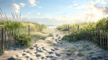 A beautiful summer day at the beach. The sun is shining, the waves are crashing, and the sand is warm between your toes.