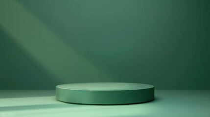 Wall Mural - green podium background platform product 3d studio presentation stage. light abstract simple pedesta