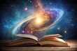 © Jason - Opened book with a galaxy. Astronomy knowledge and education