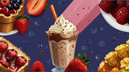 french food illustration - parfait background