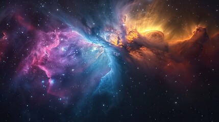 Wall Mural - star field and nebula in outer space.illustration,stock photo