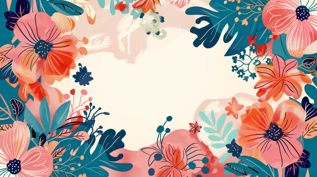 tropical leaves and plants a Abstract patterns, set of colorful backgrounds