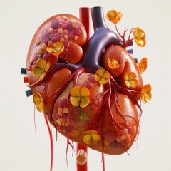 Poster - liver and kidney failure. Generative AI.