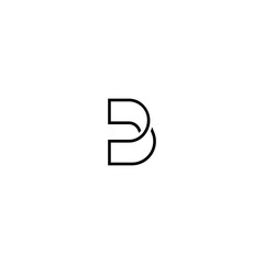 Poster - simple letter B D design, abstract letter B D logo design