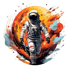 Poster - astronaut art illustration