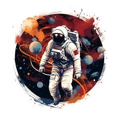Poster - astronaut art illustration