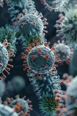 Poster - Bacteria, viruses. Generative AI.