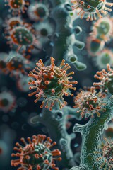 Poster - Bacteria, viruses. Generative AI.