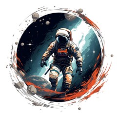 Poster - astronaut art illustration