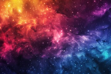 a cosmic background with galaxies and nebulae in vibrant colors